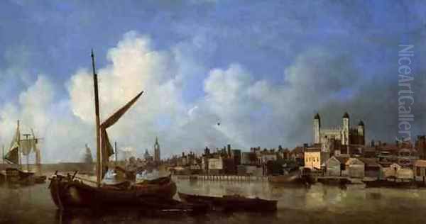 View of the River Thames, near the Tower of London Oil Painting by Samuel Scott