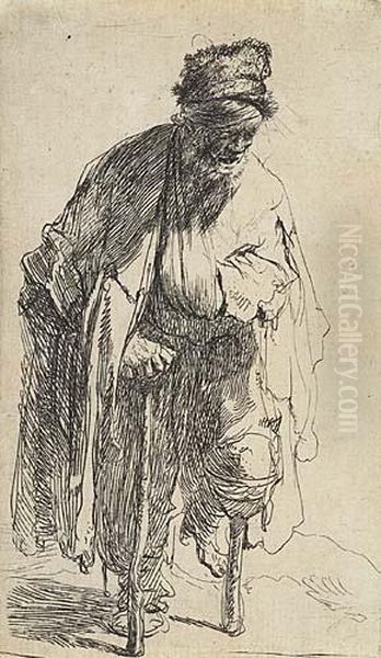 Beggar With A Wooden Leg Oil Painting by Rembrandt Van Rijn