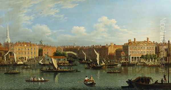 Entrance to Fleet River Oil Painting by Samuel Scott