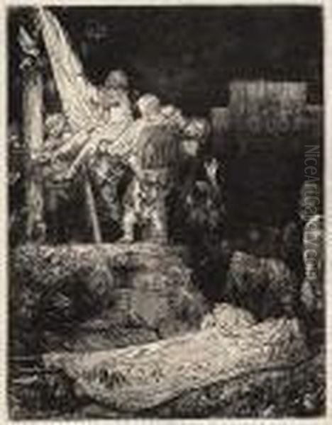 The Descent From The Cross By Torchlight. Oil Painting by Rembrandt Van Rijn