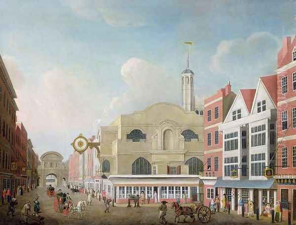 View of St. Dunstans in Fleet Street Oil Painting by Samuel Scott