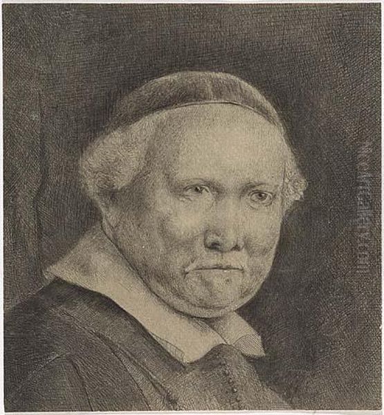 Lieven Willemsz Van Coppenol, Writing Master: Larger Plate Oil Painting by Rembrandt Van Rijn