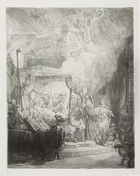 The Death Of The Virgin<</b> Oil Painting by Rembrandt Van Rijn