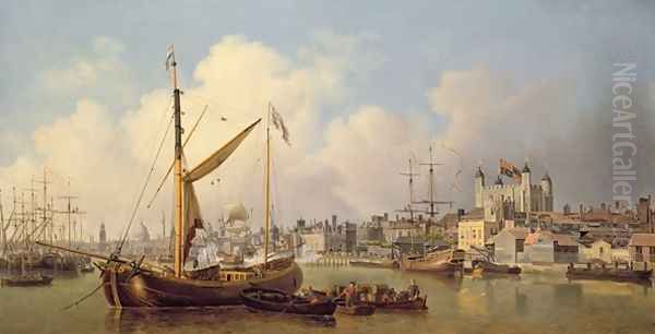 The Thames and the Tower of London supposedly on the Kings Birthday, 1771 Oil Painting by Samuel Scott