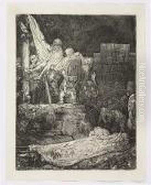 The Descent From The Cross: By Torchlight<</b> Oil Painting by Rembrandt Van Rijn