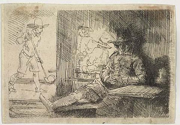 The Golf Player<</b> Oil Painting by Rembrandt Van Rijn