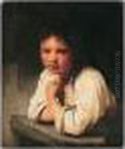 A Young Girl At A Window Oil Painting by Rembrandt Van Rijn