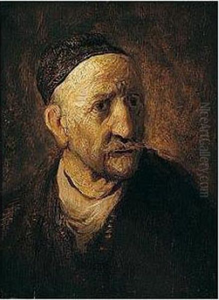 Study Of An Old Man, Half Length, Traditionally Thought To Be Rembrandt's Father Oil Painting by Rembrandt Van Rijn