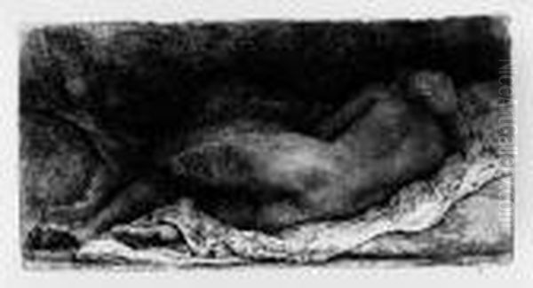 A Negress Lying Down Oil Painting by Rembrandt Van Rijn