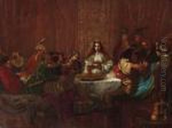 The Wedding Feast Of Samson Oil Painting by Rembrandt Van Rijn