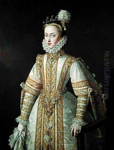 Anne of Austria 1549-80 Queen of Spain, c.1571 Oil Painting by Alonso Sanchez Coello