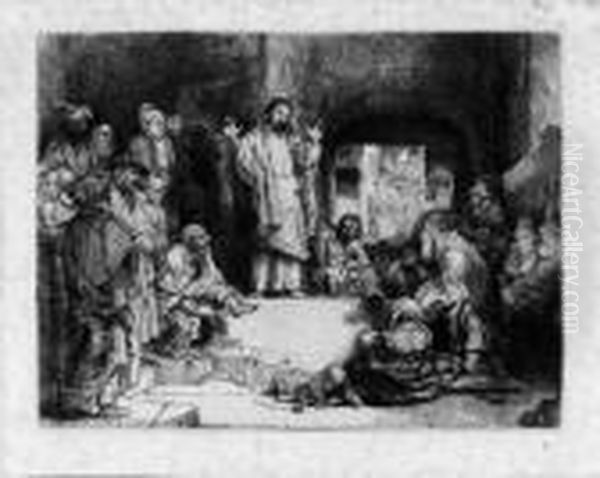 Christ Preaching ('la Petite Tombe') Oil Painting by Rembrandt Van Rijn