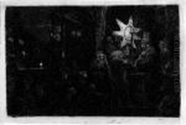 The Star Of The Kings: A Night Piece Oil Painting by Rembrandt Van Rijn