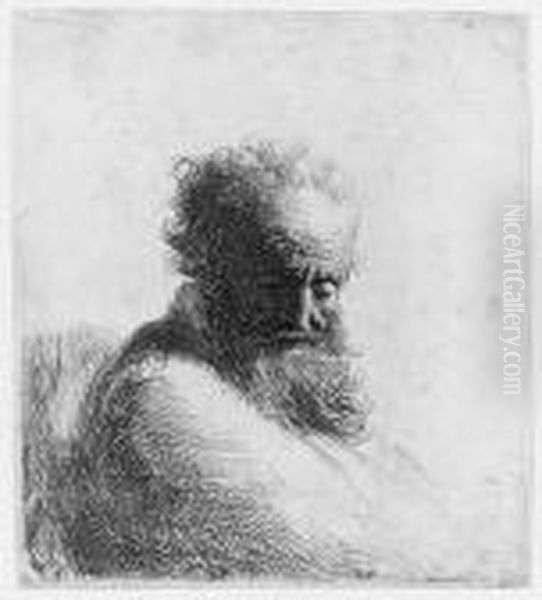 Rembrandt
Bust Of An Old Bearded Man, Looking Down, Three Quarters Right (b.,holl. 260; H. 47; Bb. 31-e) Oil Painting by Rembrandt Van Rijn