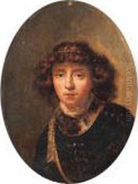 Portrait Of A Youth, Half-length, In A Dark Jerkin Oil Painting by Rembrandt Van Rijn