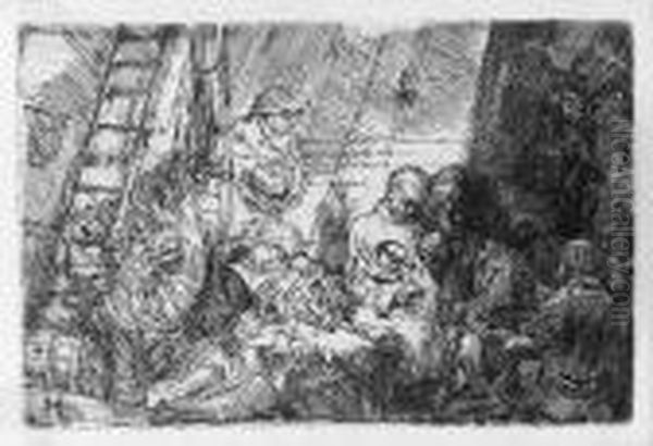 The Circumcision In The Stable (b., Holl. 47; H. 274) Oil Painting by Rembrandt Van Rijn