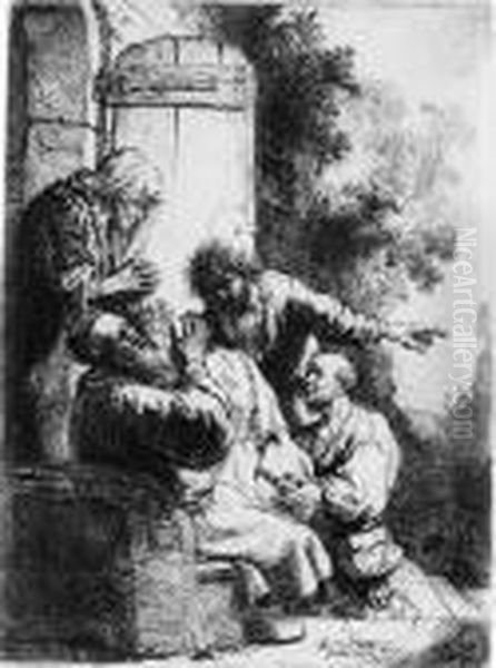 Joseph's Coat Brought To Jacob Oil Painting by Rembrandt Van Rijn