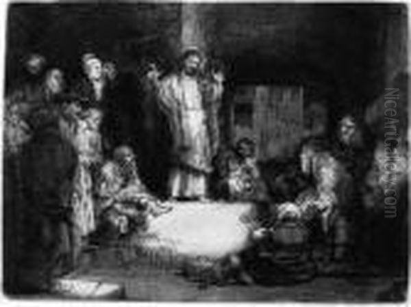 Christ Preaching ('la Petite Tombe') Oil Painting by Rembrandt Van Rijn