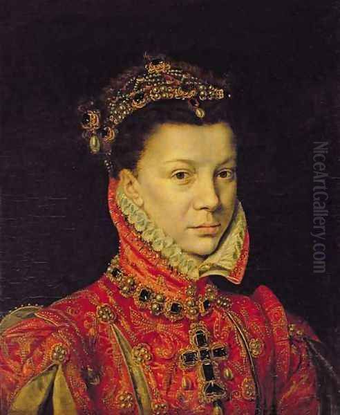 Elizabeth of Valois 1545-68 1570 Oil Painting by Alonso Sanchez Coello