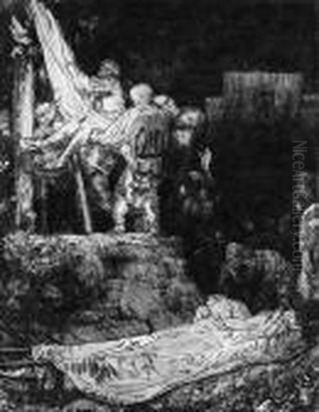 The Descent From The Cross By Torchlight Oil Painting by Rembrandt Van Rijn