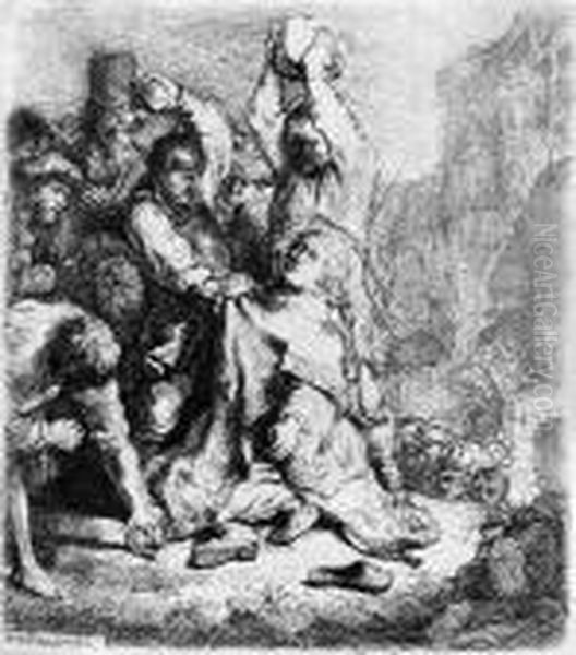 The Stoning Of Saint Stephen Oil Painting by Rembrandt Van Rijn