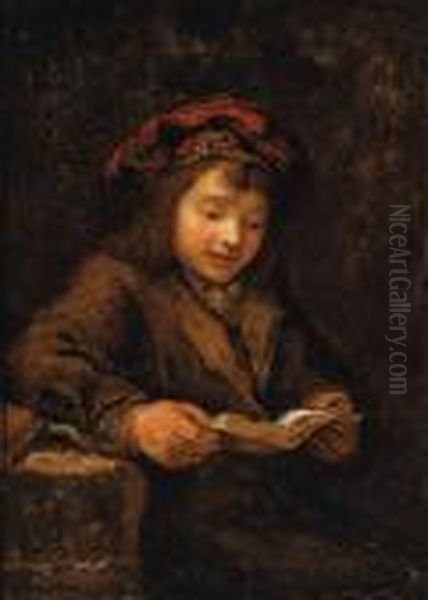 Titus Reading Oil Painting by Rembrandt Van Rijn