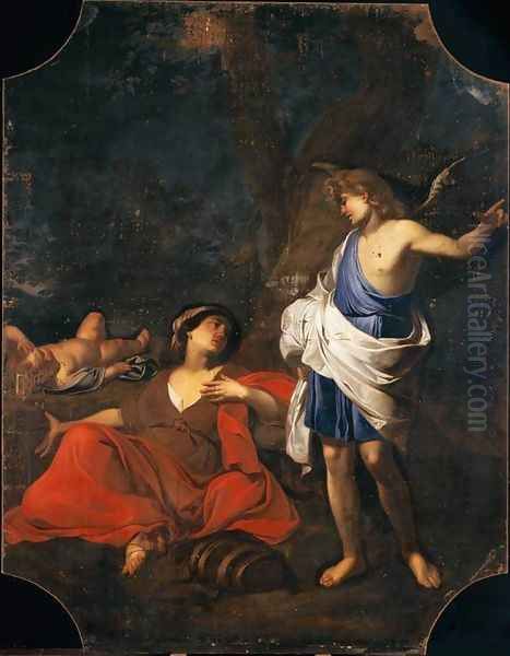 Hagar and the Angel Oil Painting by Giovanni Battista Spinelli