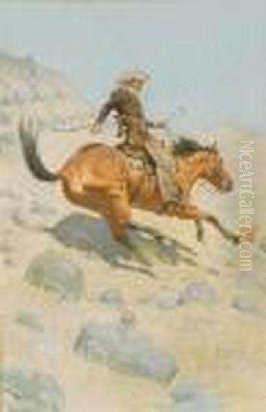 The Cowboy Oil Painting by Frederic Remington