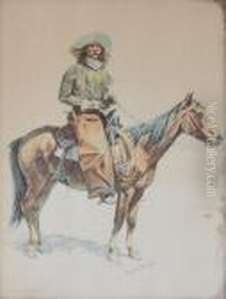 ''an Arizona Cowboy'' Oil Painting by Frederic Remington