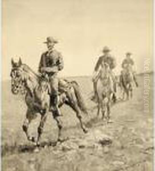 Charles F. Roe Making His Famous Ride To Camp Warner Oil Painting by Frederic Remington