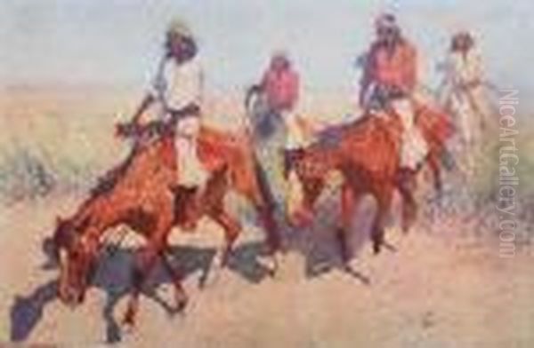 A Folder Of Eight Unframed Prints Oil Painting by Frederic Remington