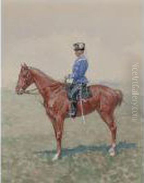 Prussian Cavalry Officer On Horseback Oil Painting by Frederic Remington