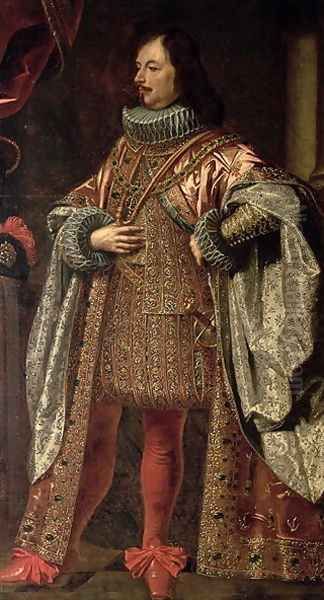 Vincenzo II Gonzaga, ruler of Mantua from 1587-1612, wearing a cloak of the Order of the Redemeer Oil Painting by Justus Sustermans