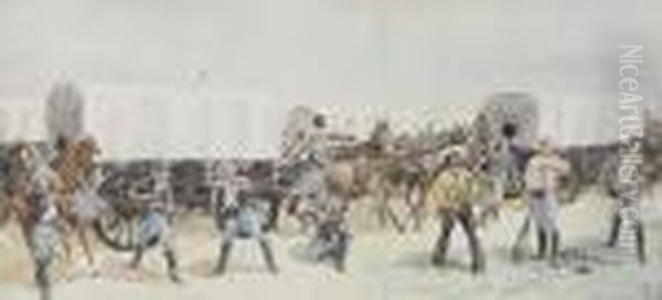 Attack On The Supply Train Oil Painting by Frederic Remington