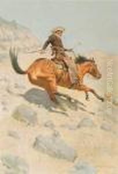 The Cowboy Oil Painting by Frederic Remington