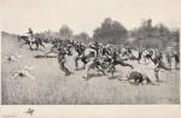 The Charge Of The Rough Riders, 1898 Oil Painting by Frederic Remington