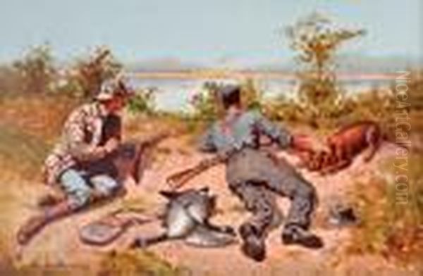 Wild Geese Shooting Oil Painting by Frederic Remington