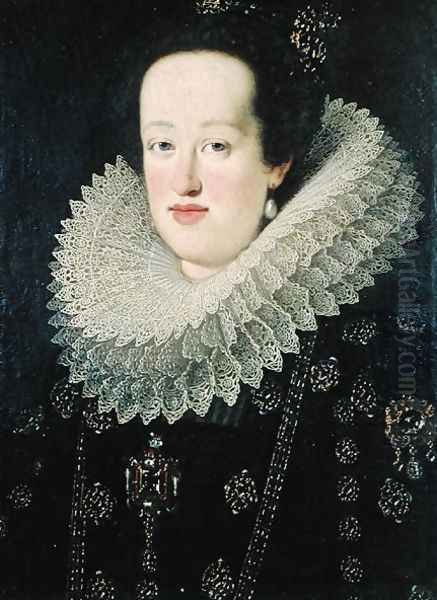 Portrait of Eleonora de Gonzaga Mantua 1598-1655 1622-55 Oil Painting by Justus Sustermans