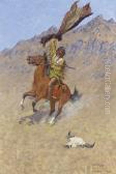 The Signal (if Skulls Could Speak) Oil Painting by Frederic Remington