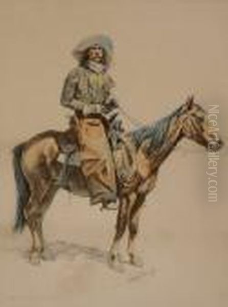 The Arizona Cowboy Oil Painting by Frederic Remington