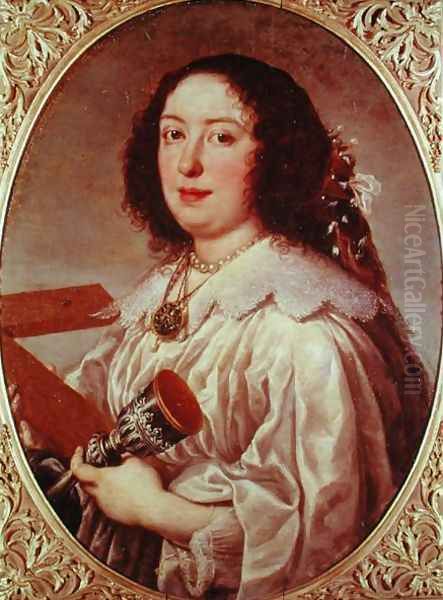 Portrait of Vittoria della Rovere as St. Helena, 1669 Oil Painting by Justus Sustermans