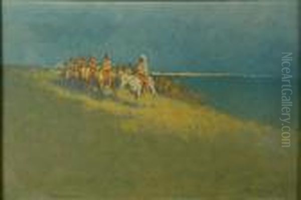 Hole In The Day Oil Painting by Frederic Remington