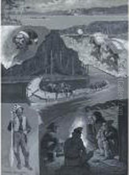 A Six Fathom Canoe Bound North--sketches From The North Shore Of Lake Superior Oil Painting by Frederic Remington