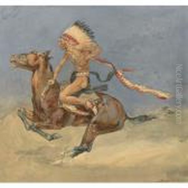 Pony War Dance Oil Painting by Frederic Remington