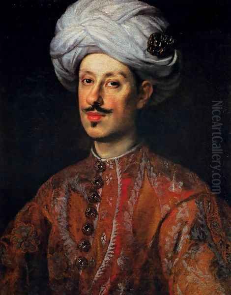 Portrait of Ferdinando II de' Medici Dressed in Oriental Costume Oil Painting by Justus Sustermans