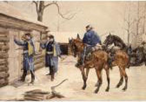 Arresting The Deserter Oil Painting by Frederic Remington