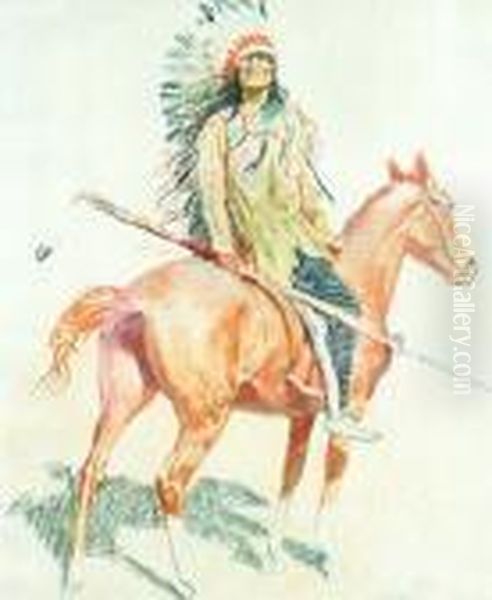 The Sioux Chief Oil Painting by Frederic Remington