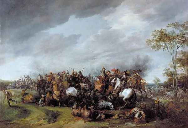 A Cavalry Engagement 1618 Oil Painting by Pieter Snayers