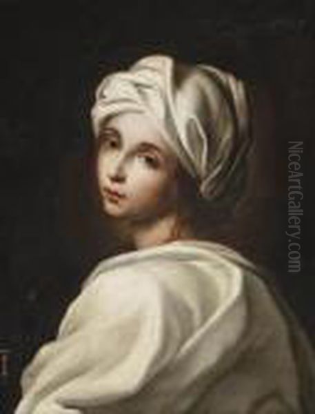 Portrait Of A Girl, Said To Be Beatrice Cenci, Bust-length, In A White Headdress Oil Painting by Guido Reni