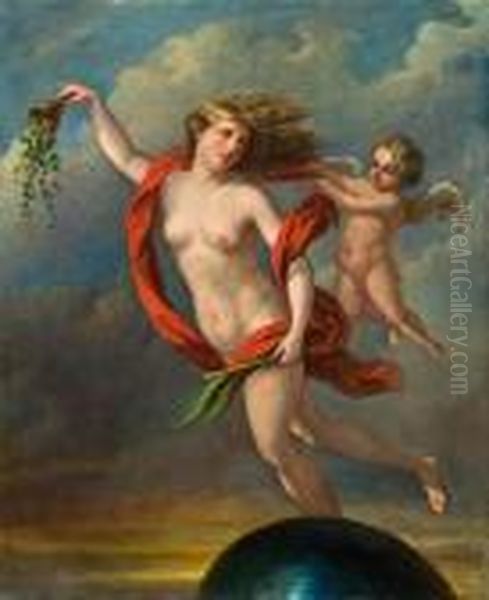 Fortuna Mit Blumen Oil Painting by Guido Reni